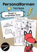 Vorschau - Fördermaterial/Inklusion - Personalformen des Verbs - Unregelmäßige Verben - Deckblatt
