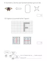 Vorschau - Test - Lernzielkontrolle Symmetrie, Geld, Zahlenraum bis 100 (ZE +/- E) - Seite 3