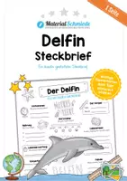Vorschau - Arbeitsblätter - Steckbrief Delfin - Deckblatt