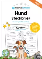 Vorschau - Arbeitsblätter - Steckbrief Hund - Deckblatt