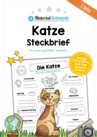 Vorschau - Arbeitsblätter - Steckbrief Katze - Deckblatt