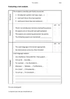 Vorschau - Arbeitsblätter - Peer correction grid - Evaluating an analysis (structure, phrases) - Deckblatt
