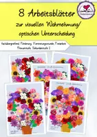 Vorschau - Spiele - 8 Arbeitsblätter "visuelle Wahrnehmung/ optische Differenzierung", Klasse 3-6 - Deckblatt