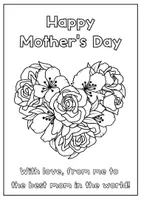 Aperçu - Matériel pour travaux manuels / dessin - Mother's Day Colouring Card - Page 1