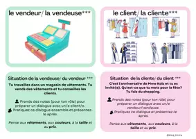 Vorschau - Aufgabenkarten - Rollenkarten Einkaufsdialog - faire du shopping - Seite 2