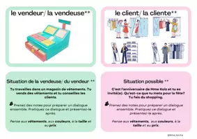 Vorschau - Aufgabenkarten - Rollenkarten Einkaufsdialog - faire du shopping - Seite 3