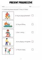 Aperçu - Feuilles d'exercices - The present progressive | Worksheets - Page 1