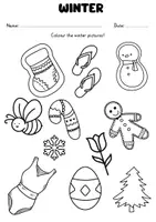 Aperçu - Feuilles d'exercices - Winter Colouring Activity - Page 1