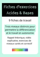 Aperçu - Feuilles d'exercices - Fiches de travail en autonomie - Les acides & les bases - Page de couverture