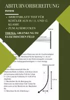 Vorschau - Arbeitsblätter - Übungsaufgabe/Abiturvorbereitung Ablenkung im elektrischen Feld - Deckblatt