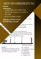 Vorschau - Arbeitsblätter - Übungsaufgabe/Abiturvorbereitung Optik Licht/optisches Gitter - Deckblatt