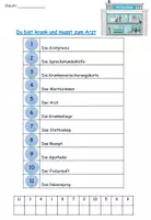Vorschau - Arbeitsblätter - Lesespurgeschichte "Ich bin krank und muss zum Arzt" 4-fach differenziert - DaZ / DaF / Deutsch - Seite 1