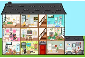 Vorschau - Poster - Wimmelbild Haus mit Familie 3 - Seite 1