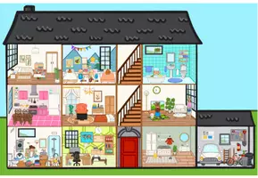 Vorschau - Poster - Wimmelbild Haus mit Familie 4 - Seite 3