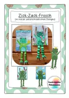 Vorschau - Mal- und Bastelvorlagen - Zick-Zack-Frosch - Kunstidee Frühling - Märchen "Froschkönig" - Deckblatt