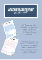 Vorschau - Anderer Materialtyp - Abschiedsgeschenk an Schüler (Steckbriefe von Mitschülern) - Deckblatt