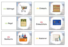 Vorschau - Arbeitsblätter - Domino "Im Supermarkt" mit Arbeitsblatt - Thema Einkaufen - DaZ / DaF / Deutsch - Seite 2