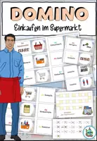 Vorschau - Arbeitsblätter - Domino "Im Supermarkt" mit Arbeitsblatt - Thema Einkaufen - DaZ / DaF / Deutsch - Deckblatt