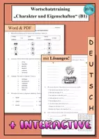 Vorschau - Arbeitsblätter - DaF / DaZ Wortschatz Charakter & Eigenschaften B1 - als PDF & Word & INTERACTIVE - Deckblatt