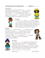 Vorschau - Text - Spanisch: Das Wetter Text: ¿Qué tiempo hace en cada estación? - Seite 1