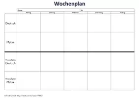 Vorschau - Stundenentwürfe - Wochenplan Inklusion (docx) - Seite 1