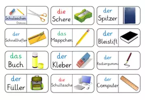 Vorschau - Spiele - Domino zum Thema "Schulsachen" (DaZ/DaF) - Seite 1