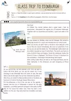Vorschau - Arbeitsblätter - A Class Trip to Edinburgh Travel Report - Deckblatt
