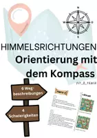Vorschau - Arbeitsblätter - Himmelsrichtungen - Orientierung mit dem Kompass - Deckblatt