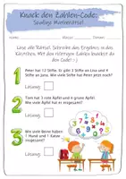 Vorschau - Arbeitsblätter - Mathe-Matherätsel 2. Klasse – Knack den Zahlencode! - Seite 1