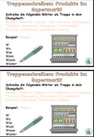 Vista previa - Tarjetas / Manipulativos - Escribir en las escaleras "Produkte im Supermarkt" Tema Compras - Alemán - Portada