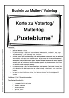 Vorschau - Mal- und Bastelvorlagen - Karte "Pusteblume mit Fingerabdrücken" zu Muttertag oder Vatertag - Kopiervorlagen, 3 verschiedene Lineaturen - Seite 3