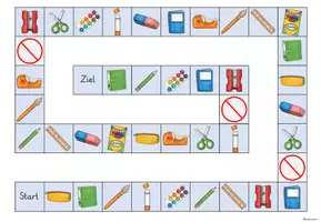 Vorschau - Spiele - Brettspiel zum Thema Schule DaZ-Unterricht - Seite 1