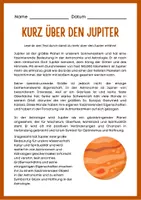 Vorschau - Arbeitsblätter - Jupiter: Ein Leitfaden für Kinder zur Astronomie und Planetenforschung - Seite 1