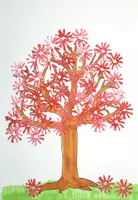 Vorschau - Mal- und Bastelvorlagen - Kunst im Frühling: Bunte Frühlingsbäume stempeln - Seite 2
