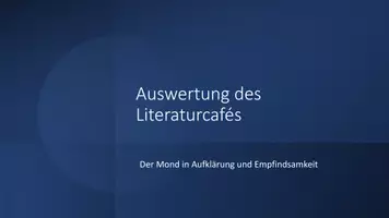 Vorschau - Arbeitsblätter - Literaturcafé: Mondgedichte der Aufklärung und der Empfindsamkeit (Naturlyrik) - Deckblatt