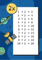 Aperçu - Fiches - Les tables de multiplication de 1 à 10 - Espace - Page 2