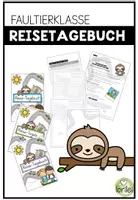 Vorschau - Arbeitsblätter - Reisetagebuch Faultierklasse (Klassenmaskottchen) - Reise - Deckblatt