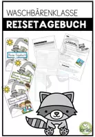 Vorschau - Arbeitsblätter - Reisetagebuch Waschbärenklasse (Klassenmaskottchen) - Reise - Deckblatt