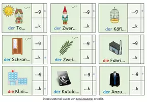 Vorschau - Fördermaterial/Inklusion - 26 Klammerkarten - g oder k? Verlängerungsstrategie - Seite 2