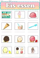 Vorschau - Arbeitsblätter - Wörterliste "Eis essen" plus Wörtertabelle DaZ - Seite 1