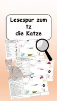 Vorschau - Arbeitsblätter - Meine Katze - Lesespur tz fünffach differenziert - Deckblatt