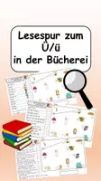 Vorschau - Arbeitsblätter - In der Bücherei - Lesespur Ü/ü fünffach differenziert - Deckblatt