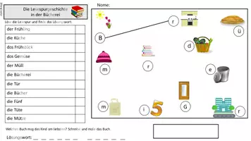 Vorschau - Arbeitsblätter - In der Bücherei - Lesespur Ü/ü fünffach differenziert - Seite 2