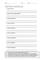 Vorschau - Arbeitsblätter - AB mit Fragen zum Thema "Buch" + Lösungsblatt + Infografiken - Deckblatt