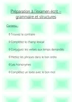 Vorschau - Arbeitsblätter - Grammaire et structures examen - WPF Französisch - Deckblatt