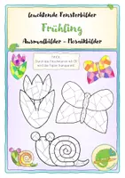 Vorschau - Mal- und Bastelvorlagen - FRÜHLING: Fensterbilder - Ausmalbilder - Mosaikbilder - Deckblatt