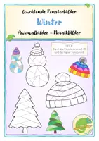 Vorschau - Mal- und Bastelvorlagen - WINTER: Fensterbilder - Ausmalbilder - Mosaikbilder - Deckblatt