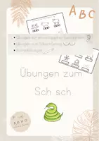 Vorschau - Arbeitsblätter - Übungen zum Sch sch - Hören, Schreiben, Schwingen - Deckblatt