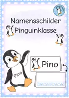 Vorschau - Mal- und Bastelvorlagen - Pinguinklasse - Namensschilder und Pinguine - Deckblatt