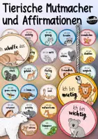 Vorschau - Mal- und Bastelvorlagen - Tierische Mutmacher / Affirmationen (Schulzeit & Schulstart) Klassenzimmer - Seite 1